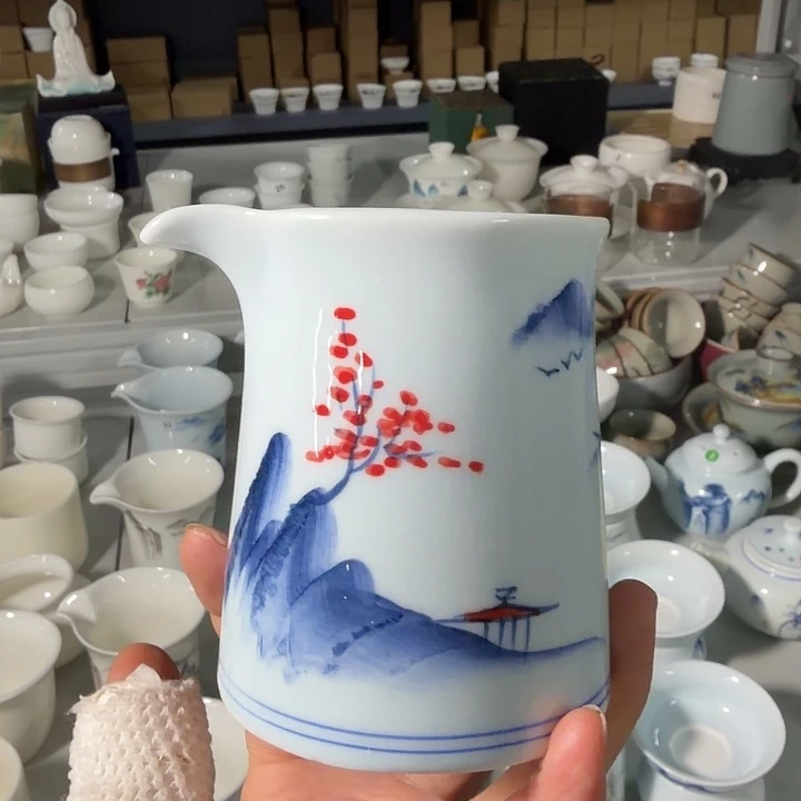 微瑕孤品手绘公道杯