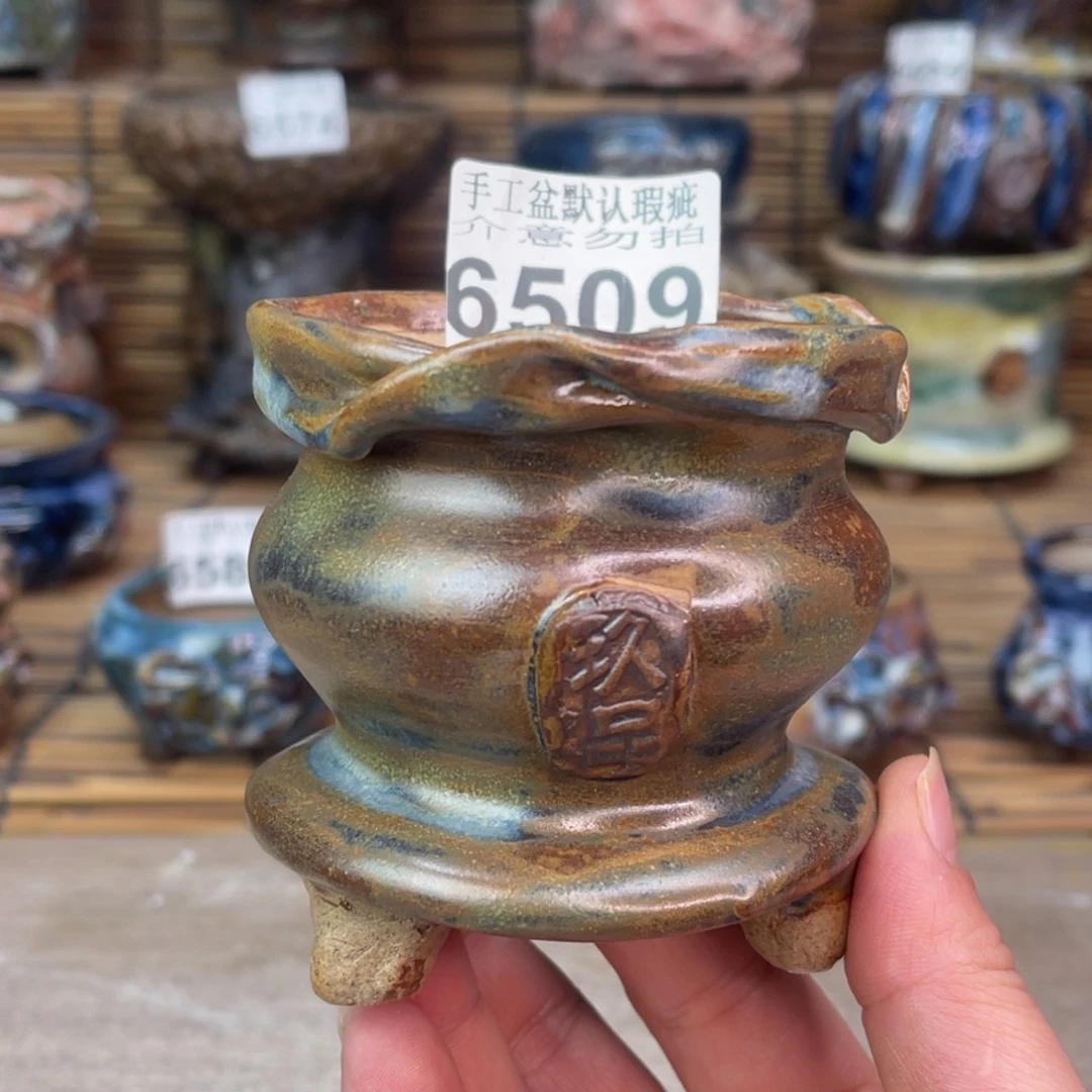 手工花盆默认瑕疵完美者勿拍