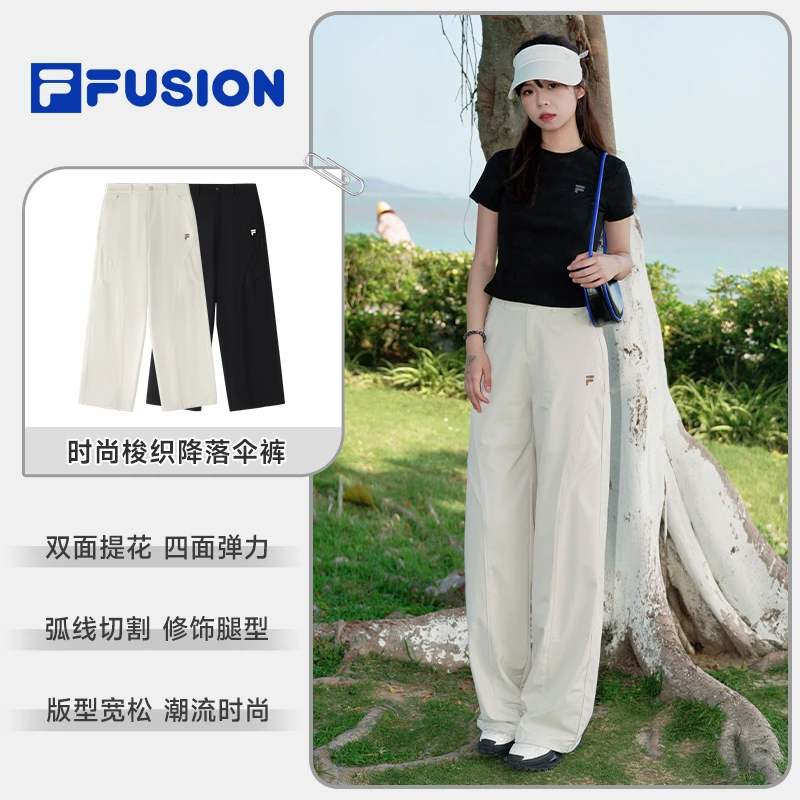 FILA斐乐潮牌【拉长比例】25新款夏季时尚运动休闲女裤T11W521806F