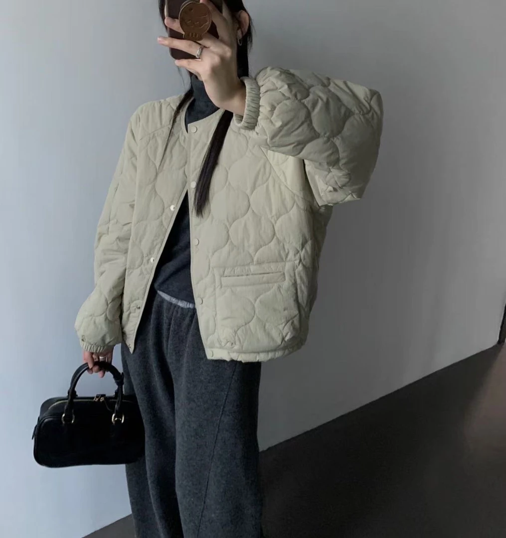 FUJIA STYLE新款时尚百搭简约气质休闲纯色棉衣Y25328