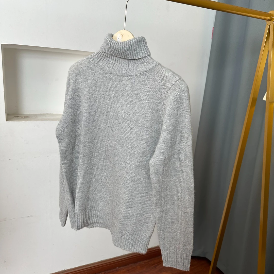 福利篇 高端100%纯羊绒高翻领女士针织羊绒衫毛衣