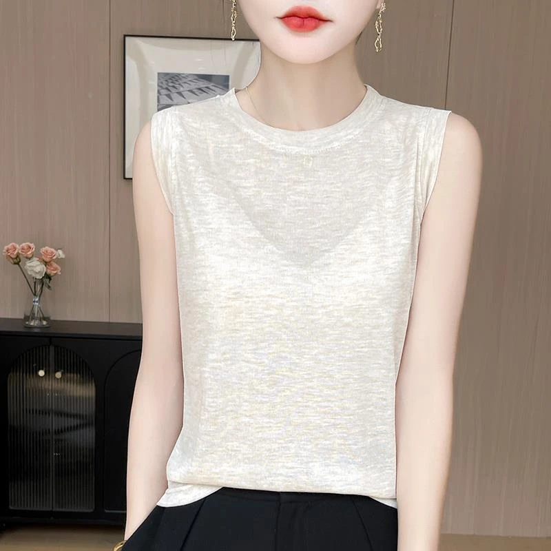 杜拉妮气质女士上衣t恤女2025新款夏季正肩无袖背心今年流行爆款