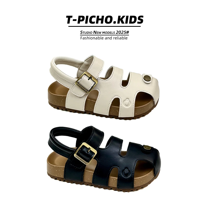 【小笼包】(包头勃肯)2025年夏季新款男童凉鞋女童防滑沙滩鞋-25035