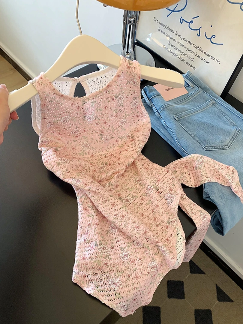 今年流行漂亮洋气时髦欧货轻奢高级感超好看减龄粉色碎花上衣夏季