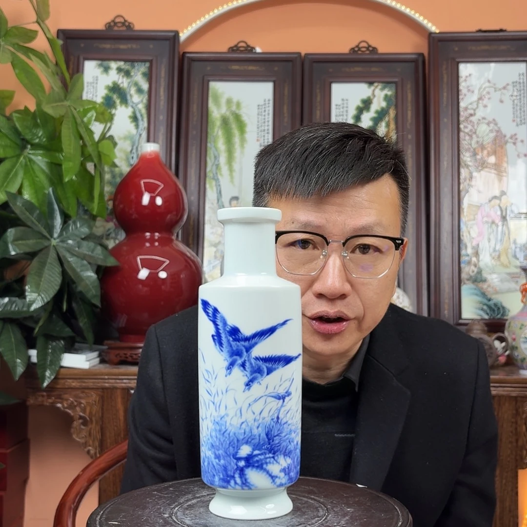 陶摆件景德镇陶瓷手工花瓶
