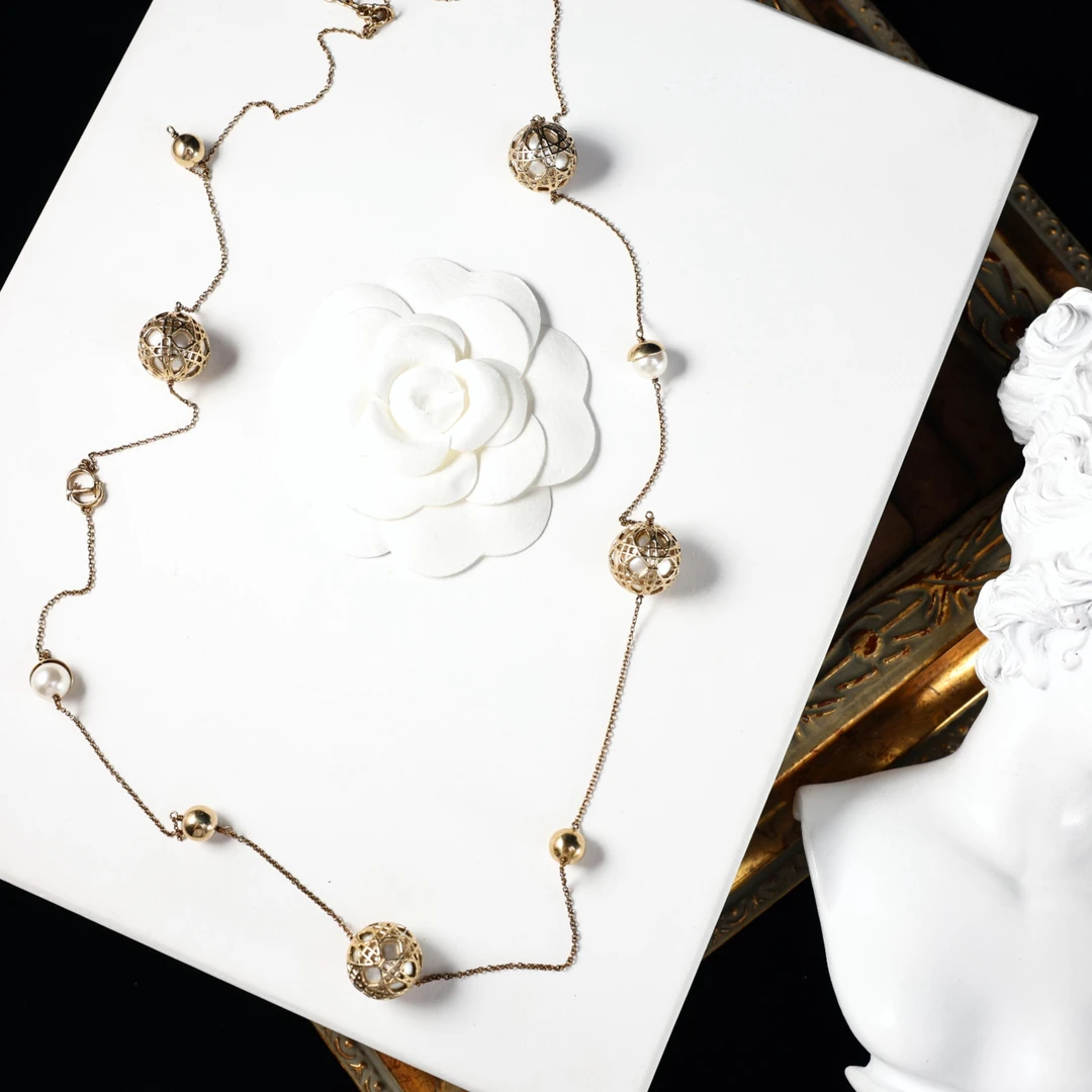 95新 DIOR/迪奥 柚礼中古/迪奥金球珍珠项链LF505038