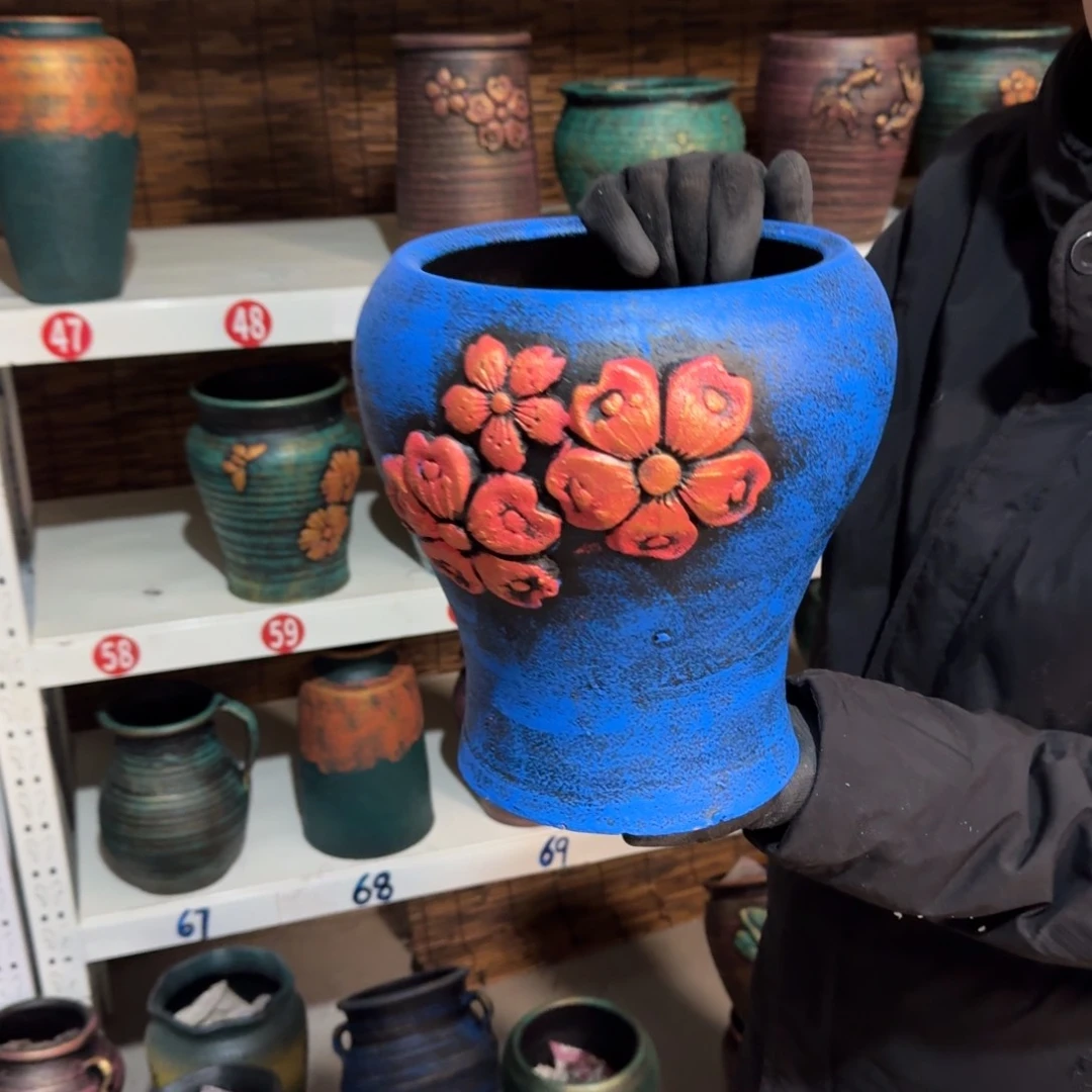 红陶红陶花盆炸炸炸