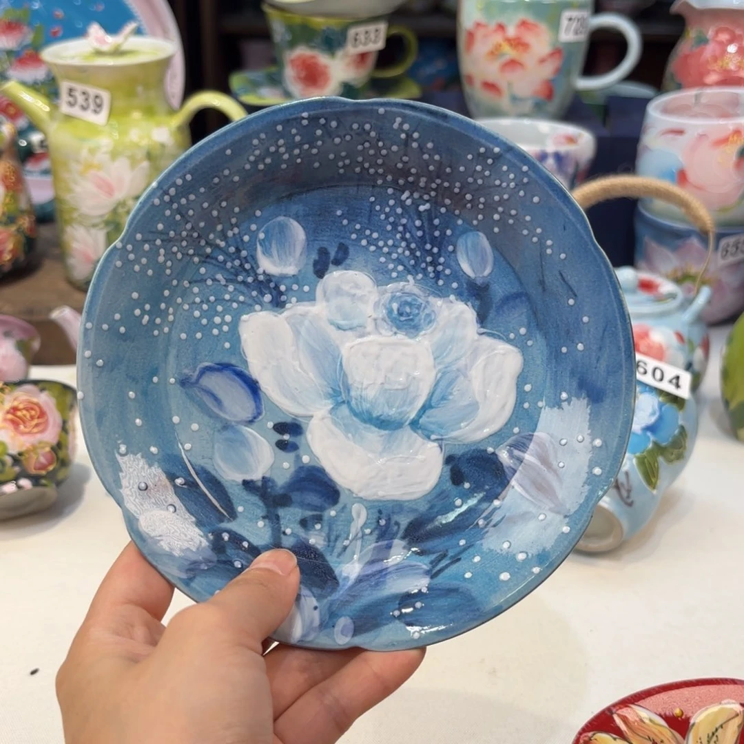 瓷片景德镇手绘高温釉下彩陶瓷茶具