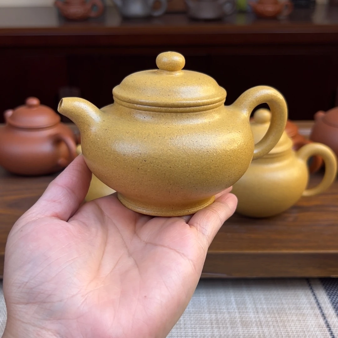 紫砂茶壶黄金段掇只全手220cc