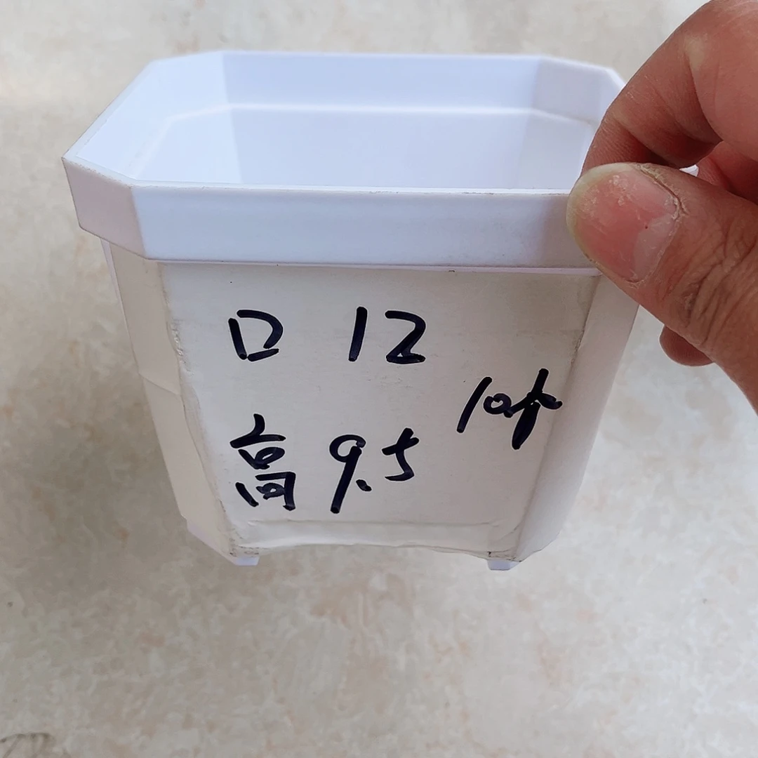 塑料加厚斜角款12方白色盆10个无托