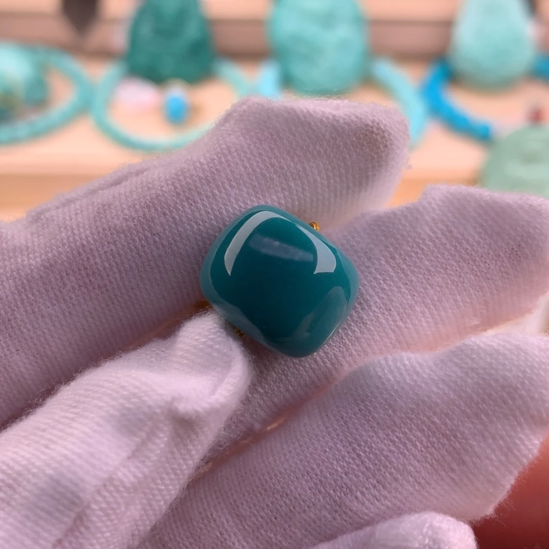 绿松石珠宝奇石未镶嵌14.4*11.8mm