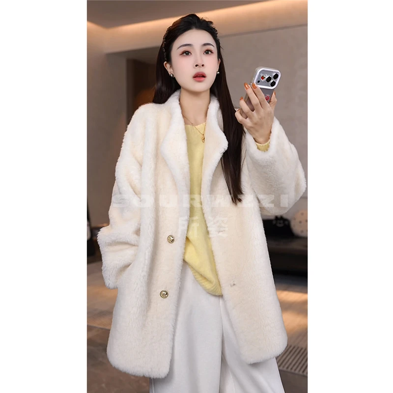 SOURWZZI/所姿100%羊毛冬季时尚休闲女士羊毛外套SZ-25716