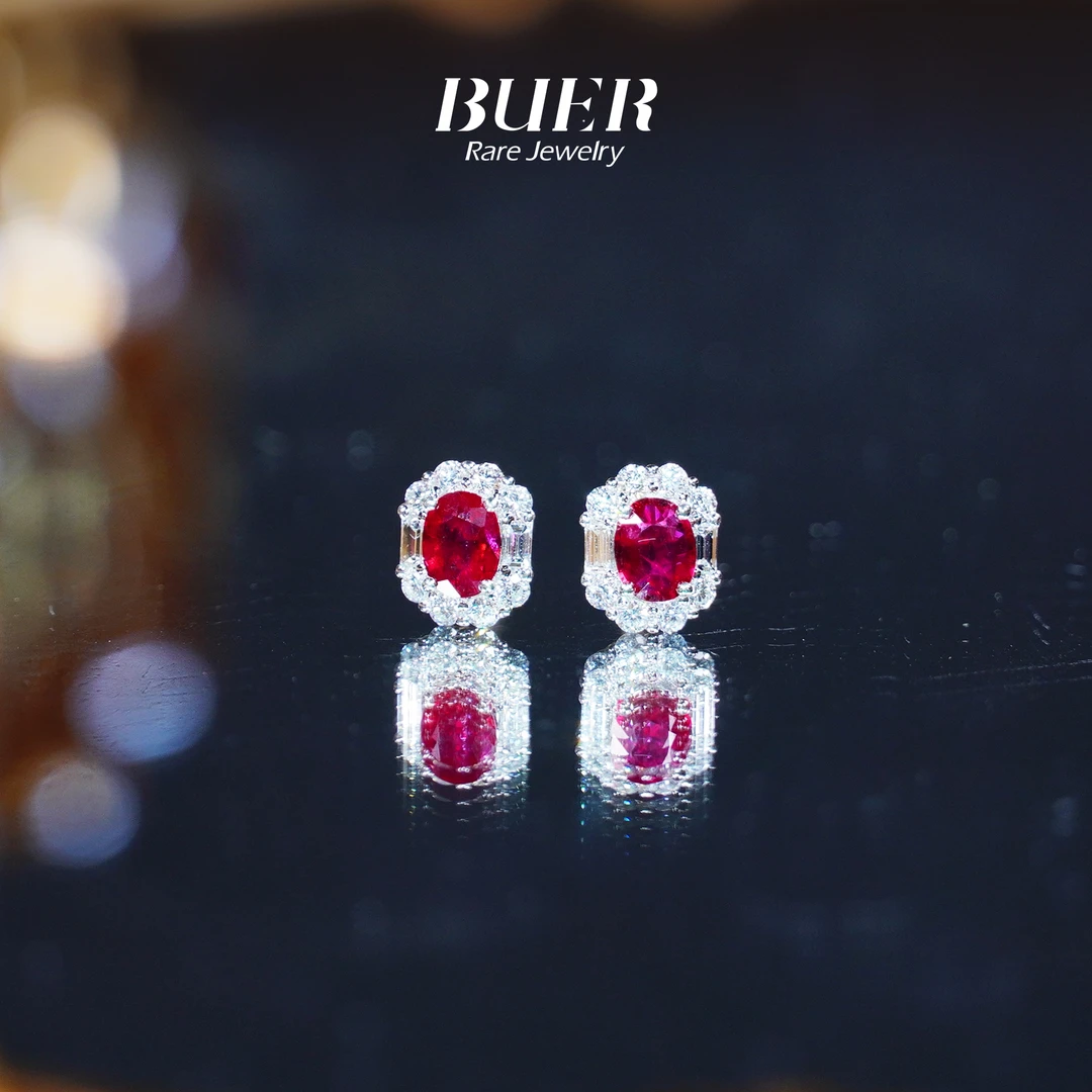 【不二】红宝石18K金耳钉 0.4CT