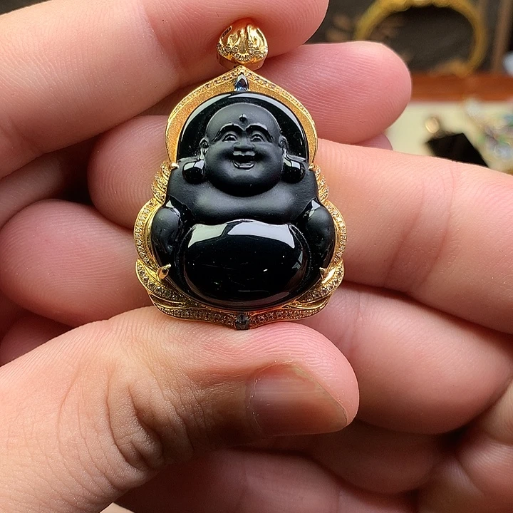 翡翠18K金镶嵌颈饰天然缅甸A货翡翠