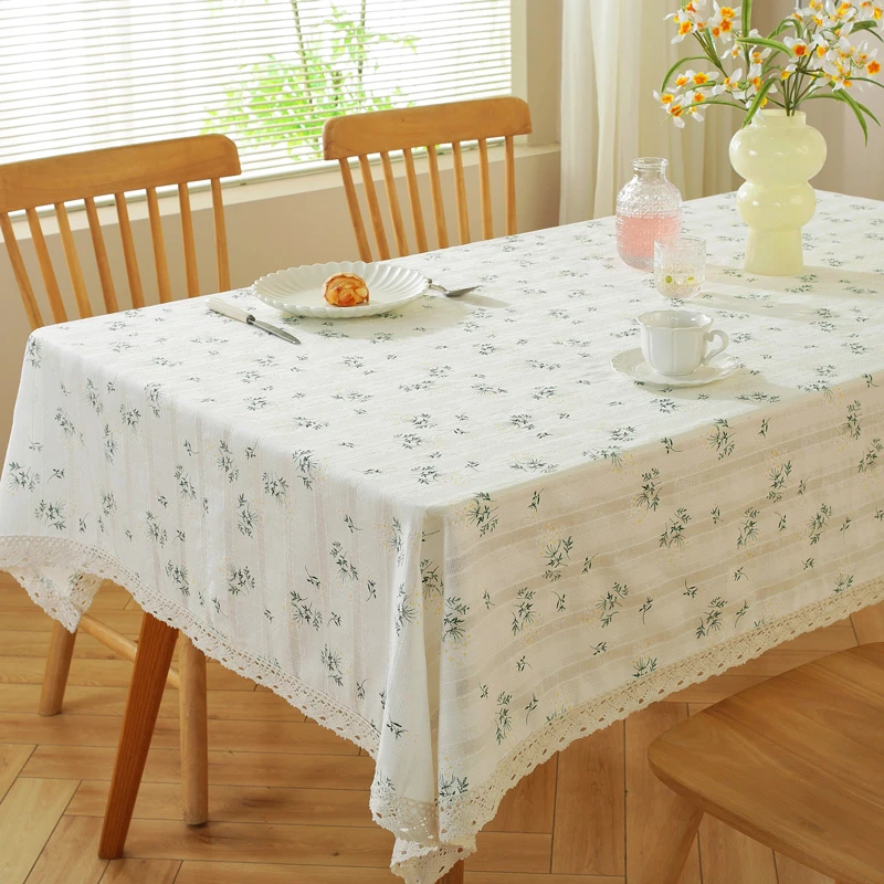 餐桌布茶几布纯棉田园轻奢高级感餐桌桌布长方形形餐桌布台布桌垫