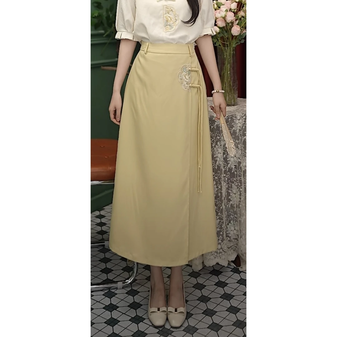 莹莹  25新款夏季显瘦气质百搭高腰气质减龄半身裙#4555