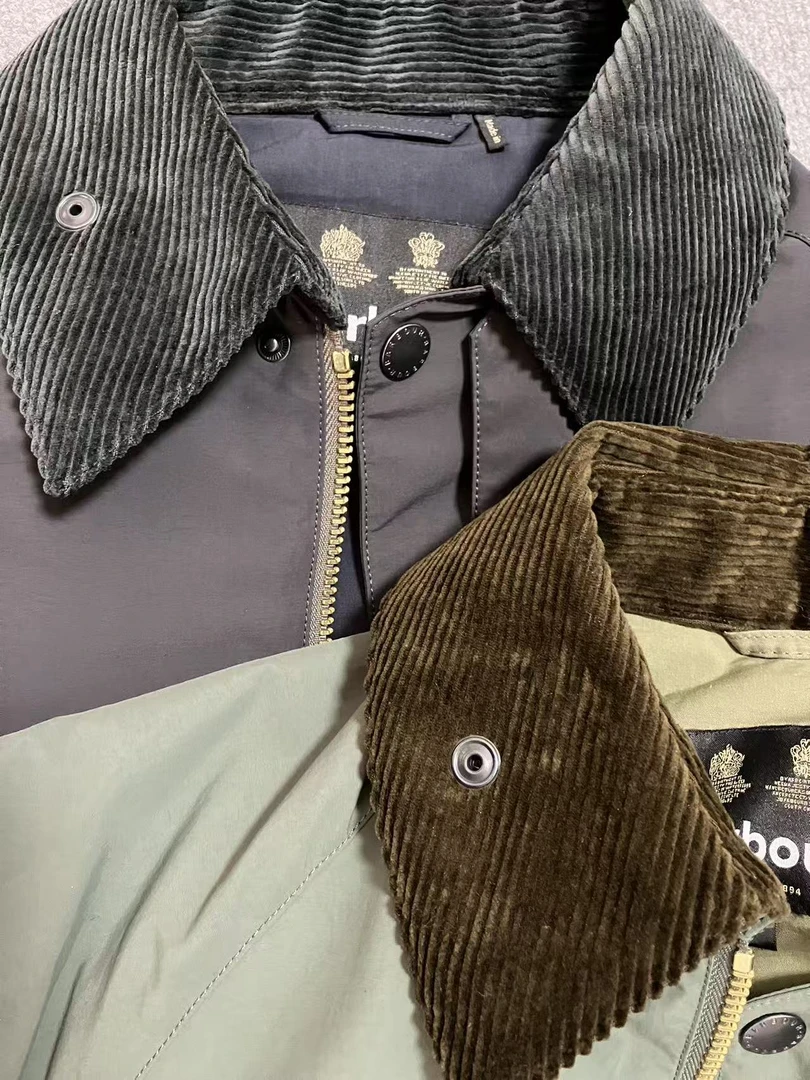 尼龙金属灰豆绿夹棉款翻袖无蜡冬季加厚棉服休闲保暖夹克外套