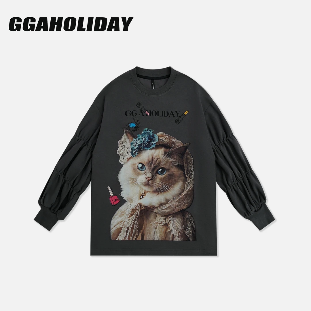 【上新】GGAHOLIDAY美式时尚宽松潮流复古百搭印花长袖卫衣-153235
