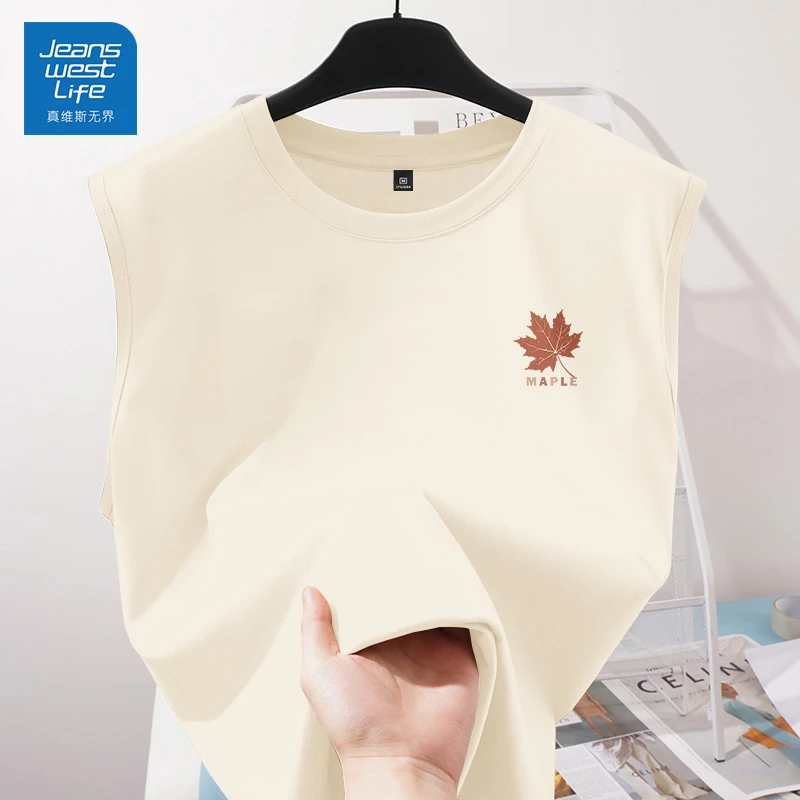 真维斯新款男士纯棉背心2025夏季青年美式宽松透气速干男款坎肩潮