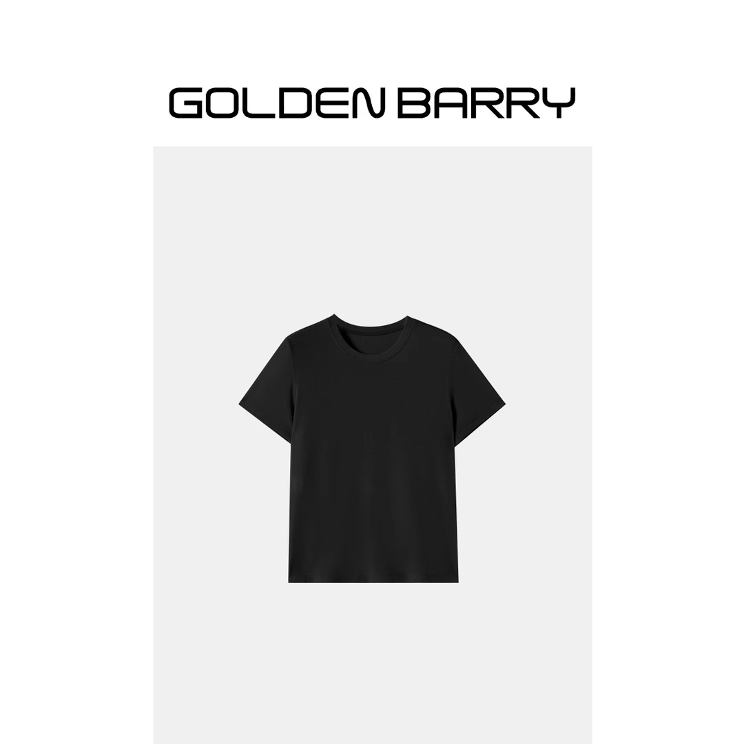 GOLDENBARRY基础圆领天丝羊毛短袖T恤206403-1