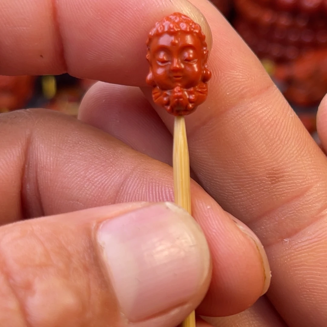 南红玛瑙瓦西柿子红精工宝宝佛卡10m m未镶嵌