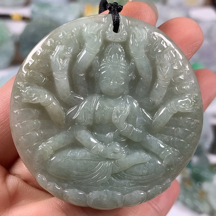 翡翠未镶嵌颈饰千手观音福利