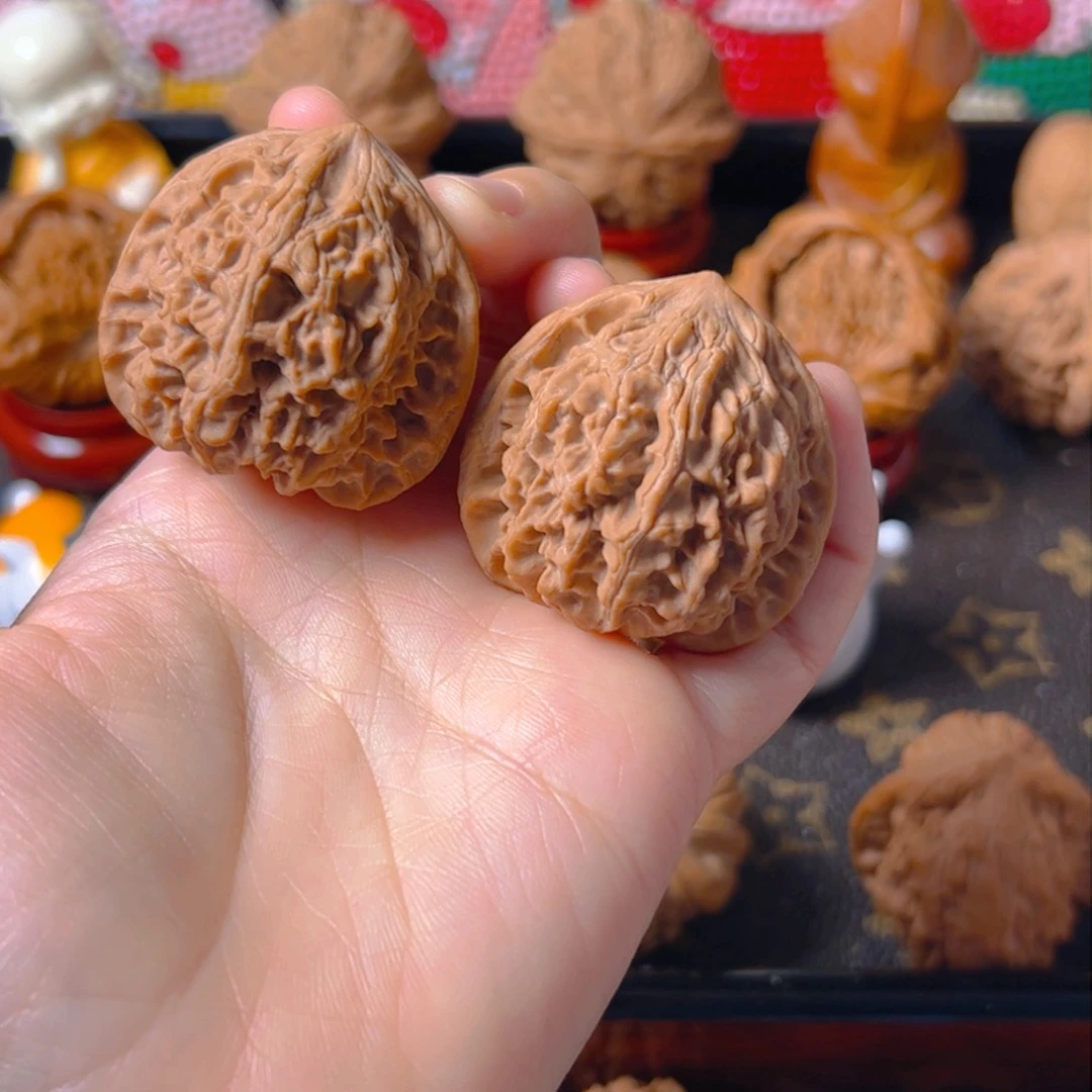 吊坠文玩核桃红方印38