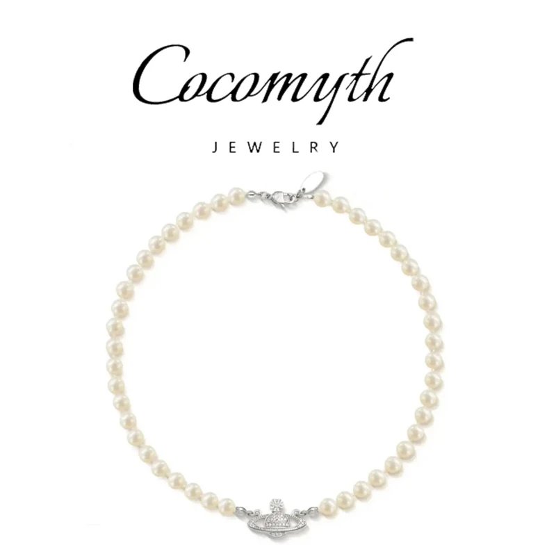 COCOMYTH轻奢时尚珠珠土星项链D674