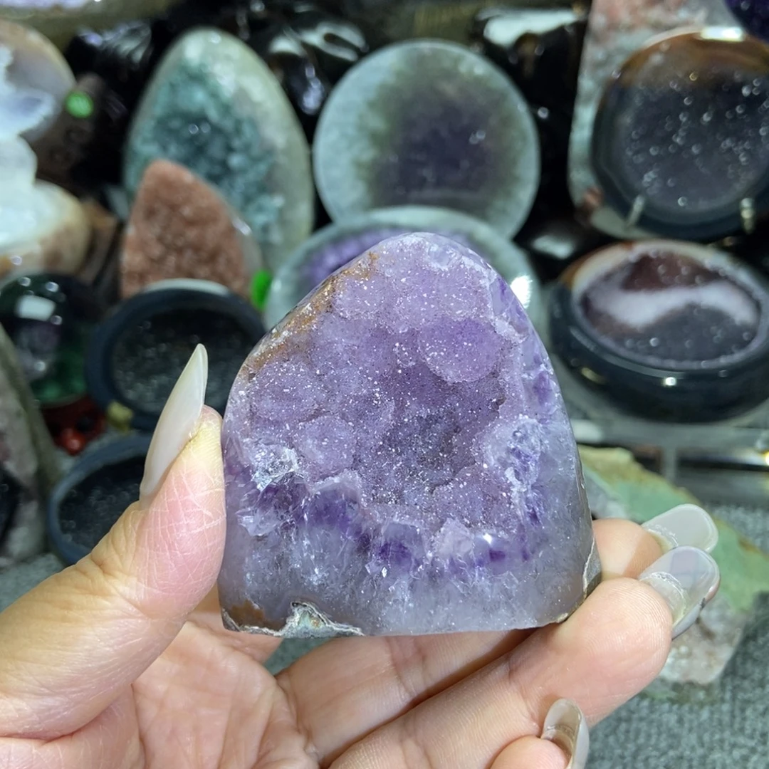 紫晶未镶嵌摆件水晶