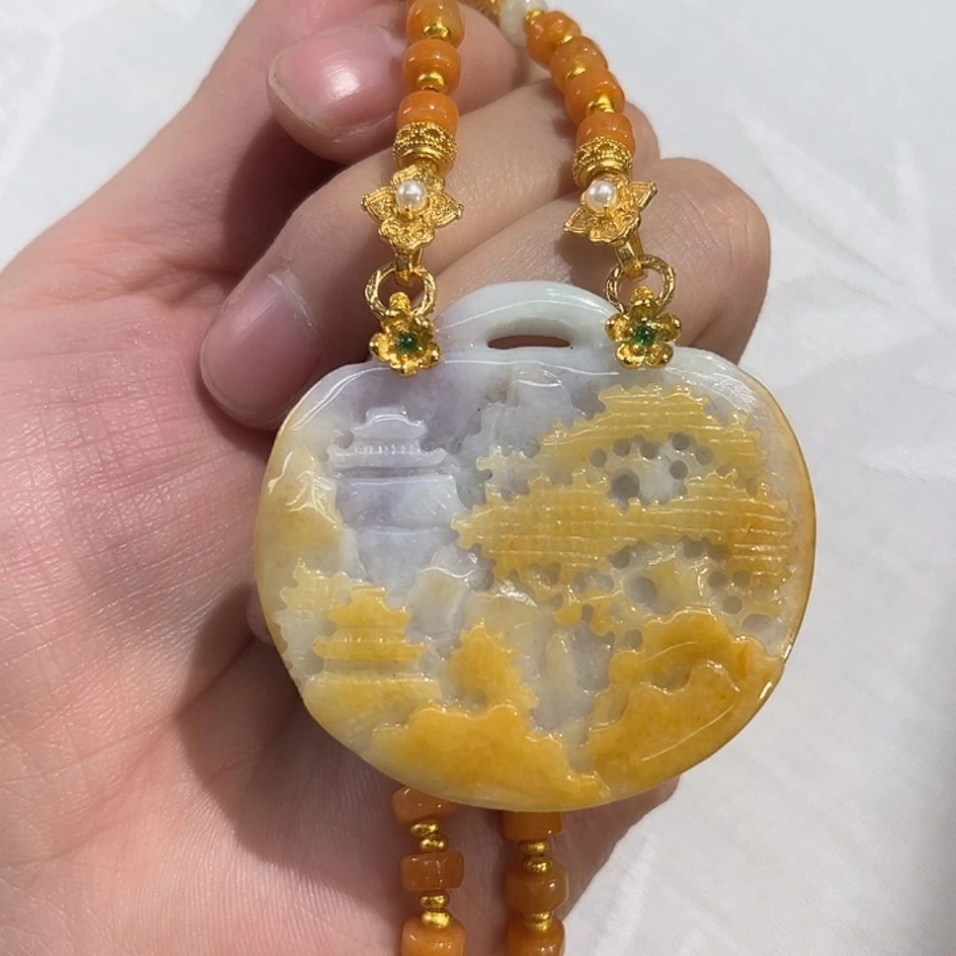 翡翠合金吊坠(赠链)国风