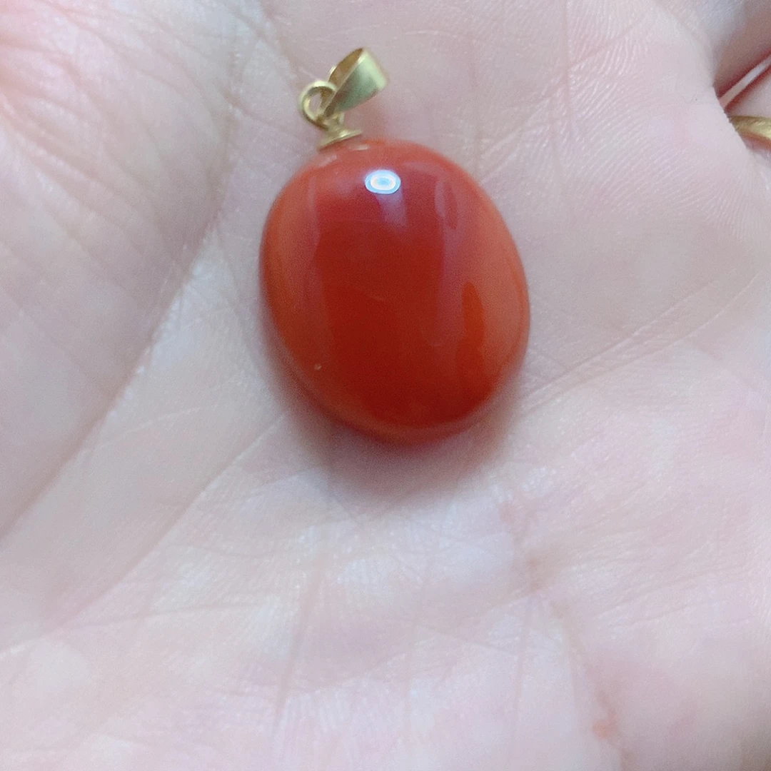 南红玛瑙银S925镶嵌吊坠(不含链)