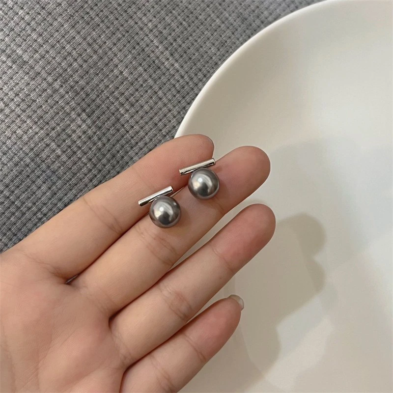 【最后三天】简约灰色百搭耳钉1025