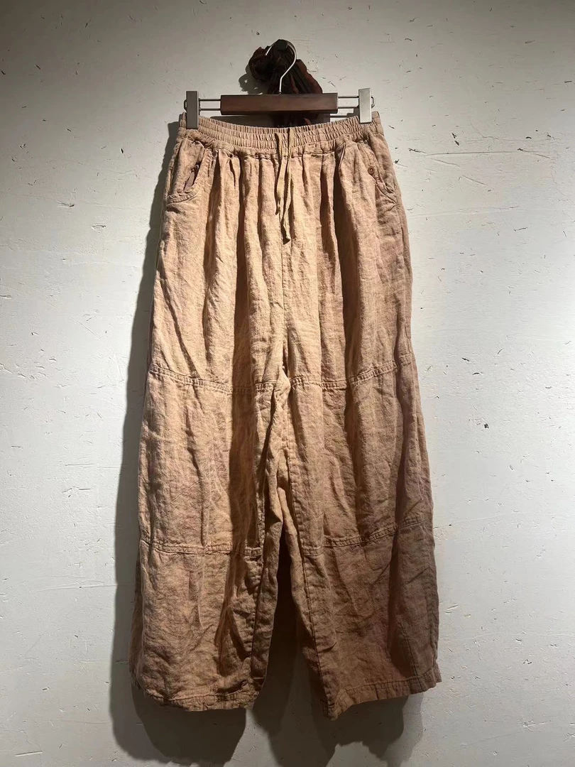 布衣家小铺推荐～原创衣路走来亚麻直筒裤38804阔腿裤