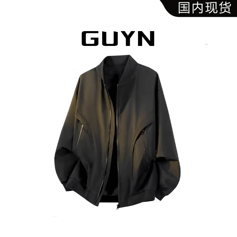 【品牌现货】GUYN春秋季时尚夹克外套男士新款美式青少年工装棒球服