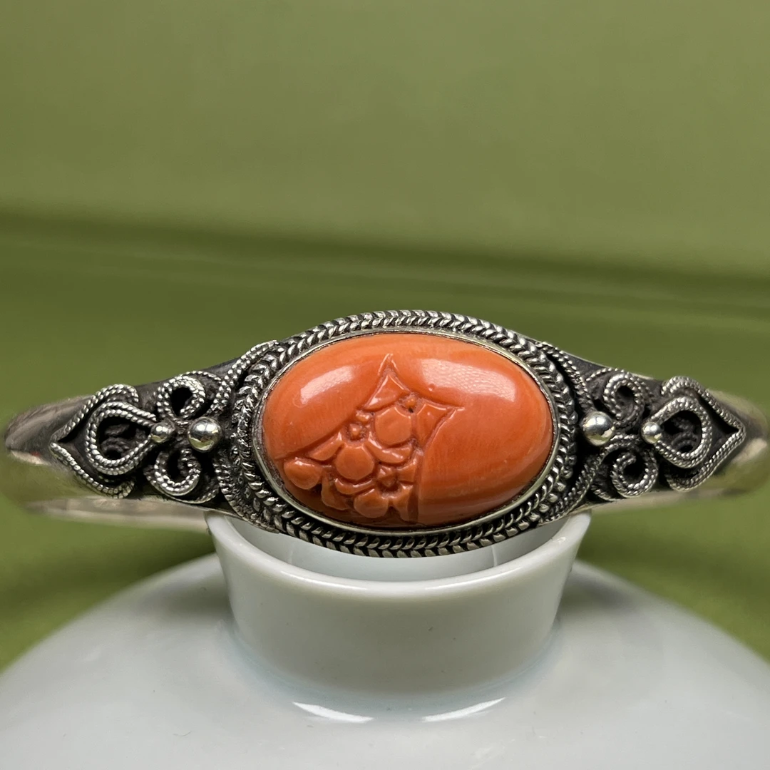 足银手镯 纯银旭日手镯蒙古民族风纯手工本年礼物1905