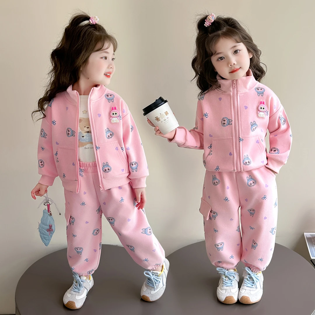 女童拉布布套装洋气儿童休闲卫衣两件套小女孩宝宝春秋装2025新款