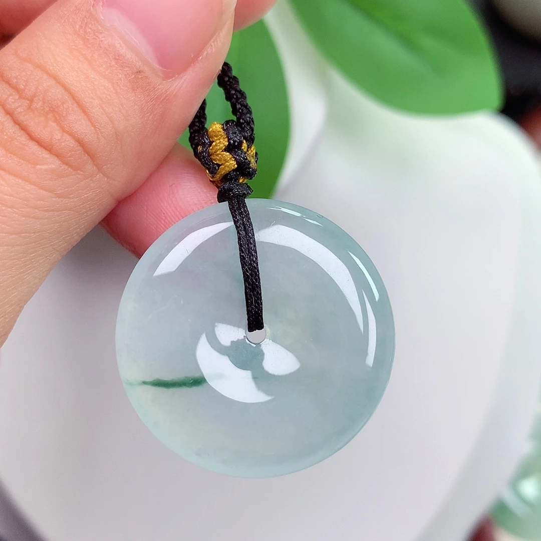 颈饰未镶嵌翡翠平安扣 28.1x4.6mm