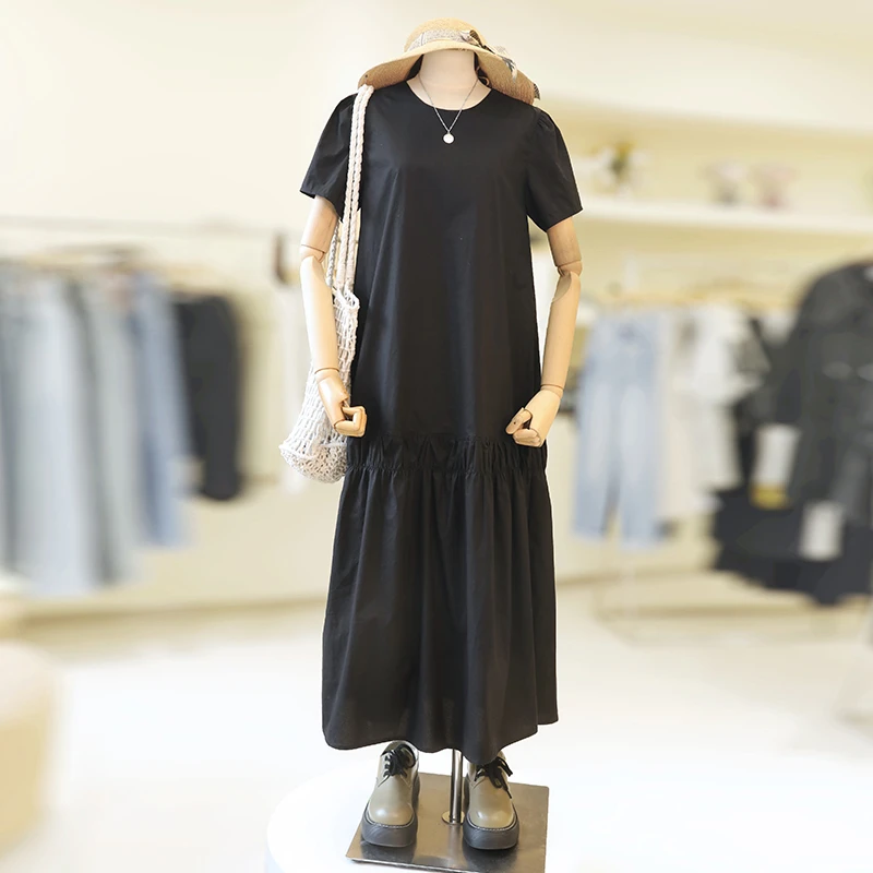 zaw大码后背镂空连衣裙宽松胖mm裙子女款爆款2025新款高级感25176