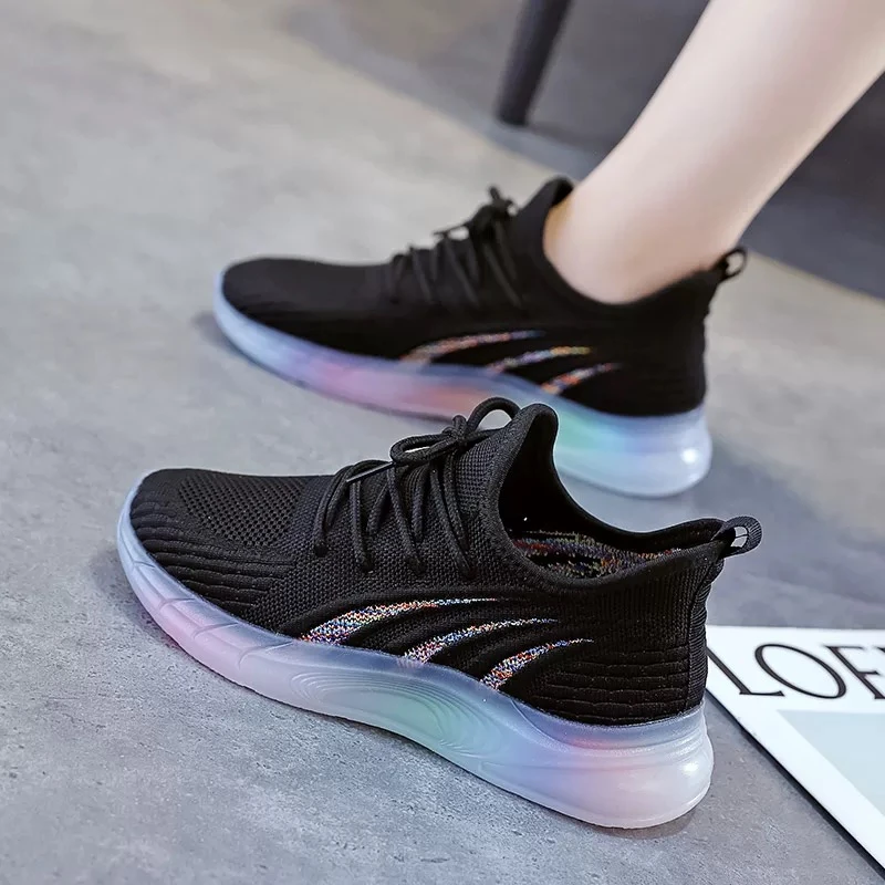 女生运动鞋休闲百搭舒适透气飞织鞋HL622