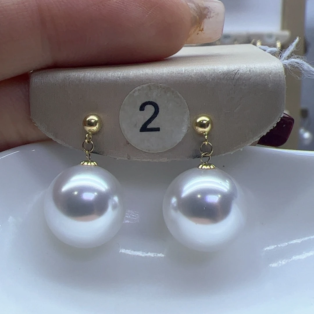 淡水珍珠耳饰18K金镶嵌