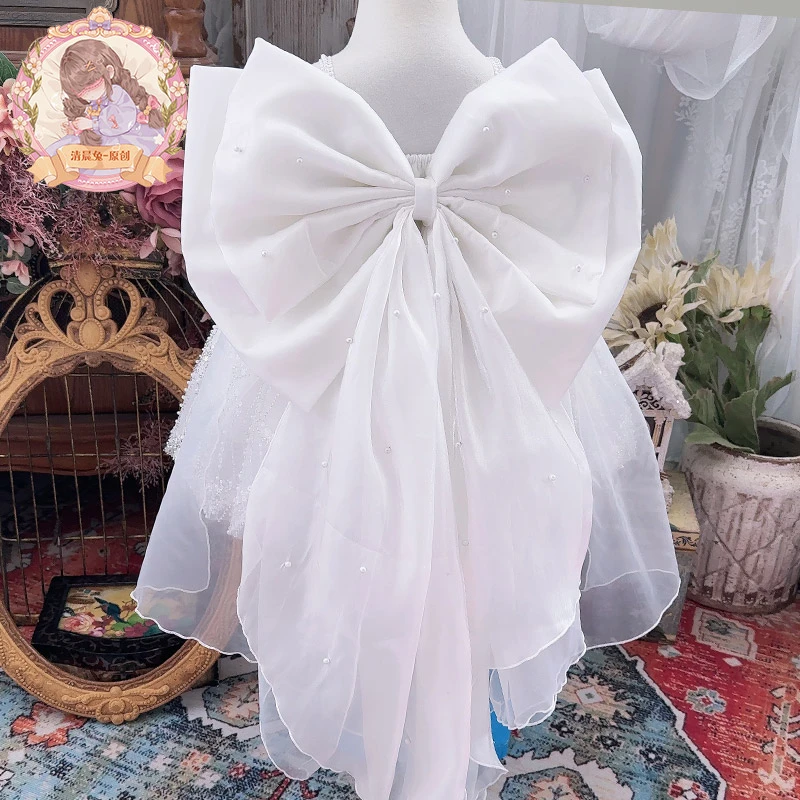 重工八音盒公主裙儿童生日礼服婚纱裙小女孩洛丽塔蓬蓬连衣裙女童