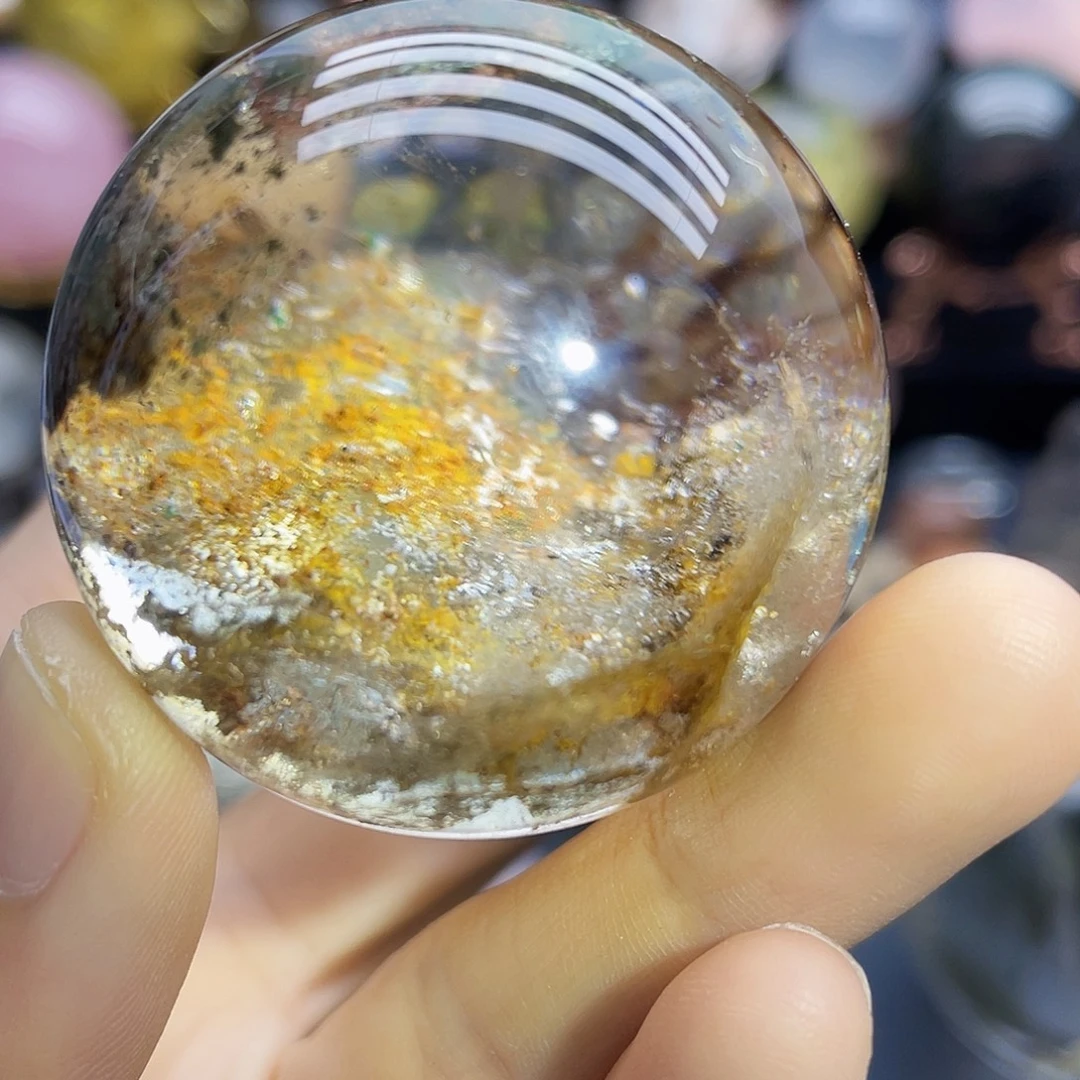 未镶嵌珠宝半成品水晶天然幽灵43.7mm
