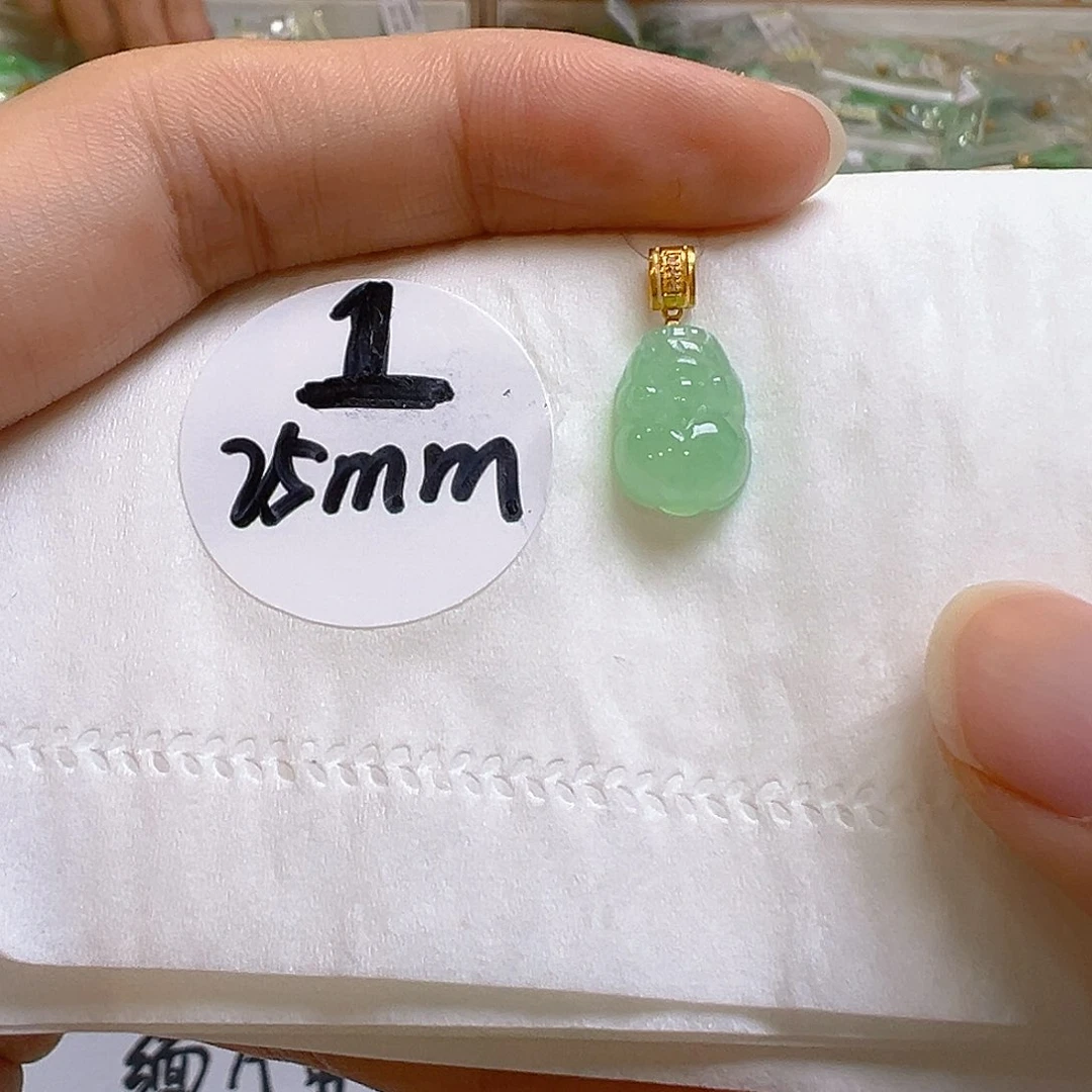 翡翠18K金镶嵌吊坠(不含链)翡翠