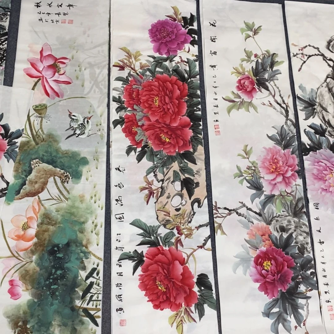 国画尺寸140✖️35四尺对开手绘画