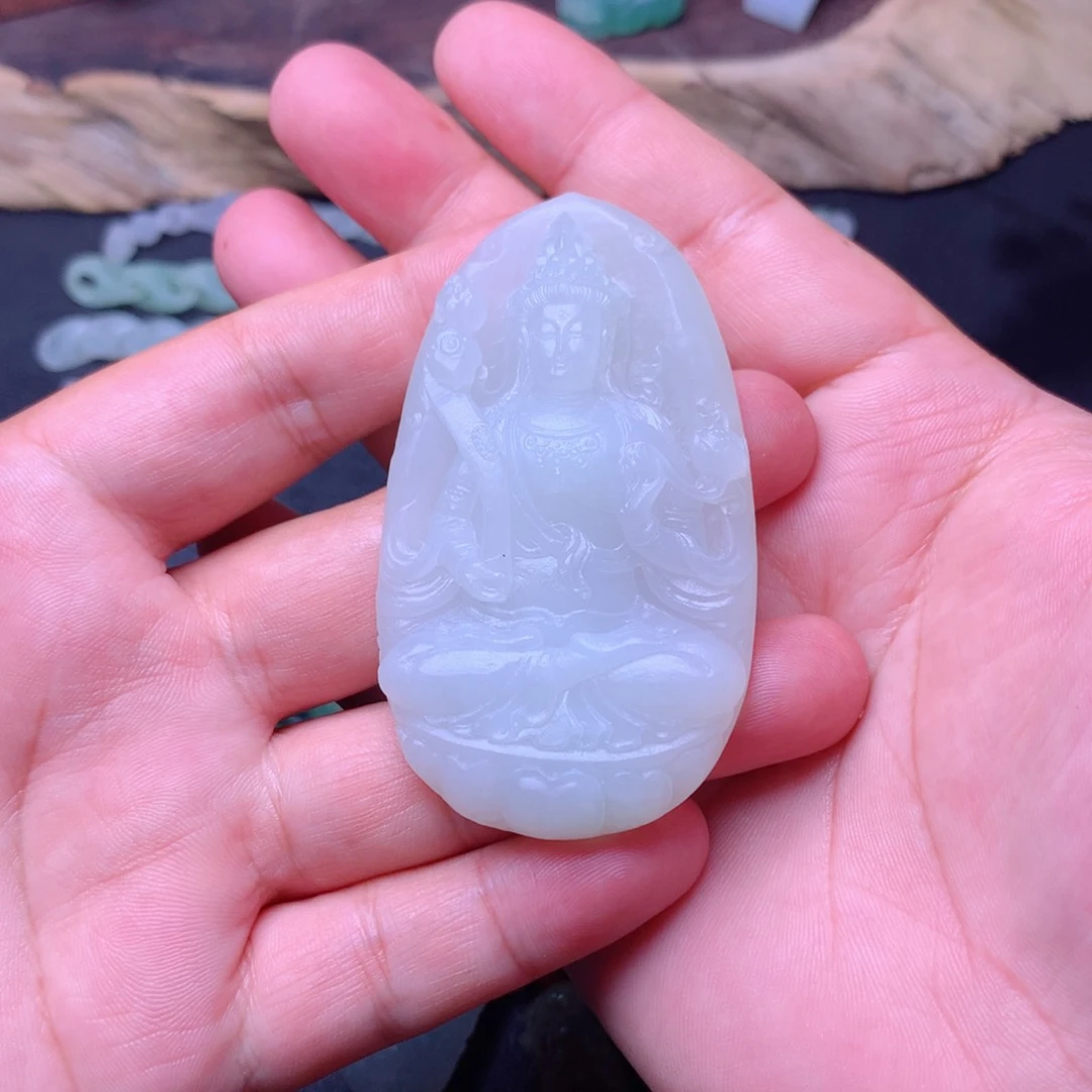 定制翡翠未镶嵌淮****馆观音