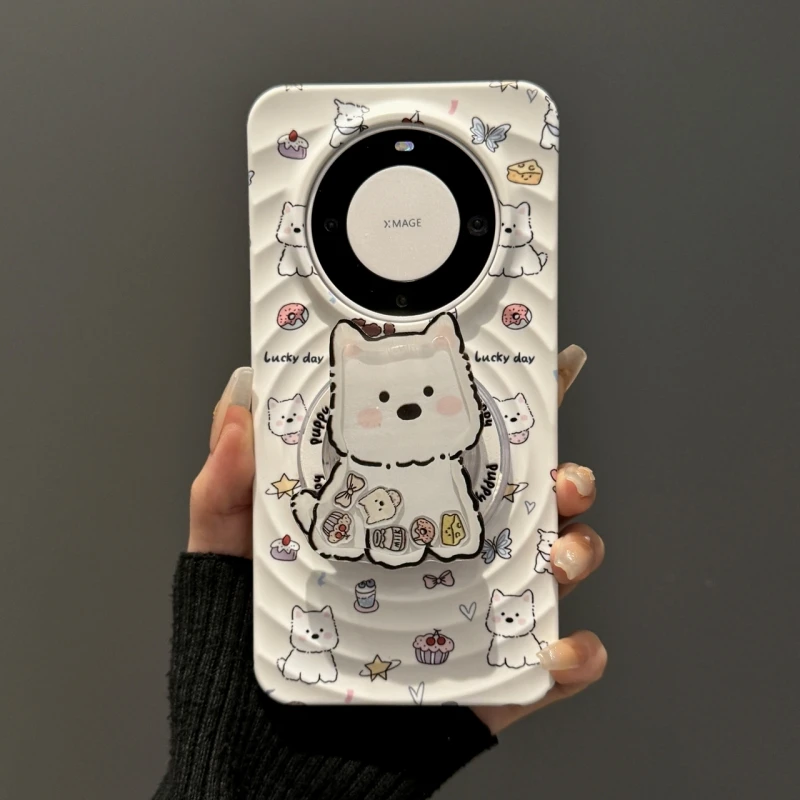 满屏花朵蛋糕西高地适用华为mate60pro手机壳新款iphone16磁吸壳