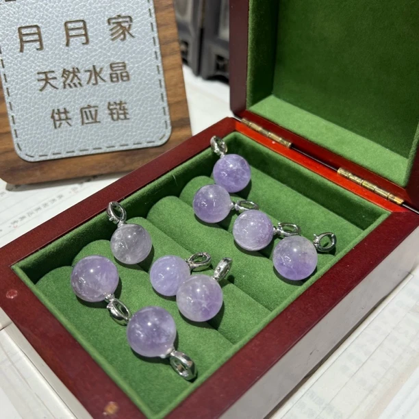 【月月家】J017天然水晶 原创紫水晶万能扣吊坠13-15mm多样性发其一