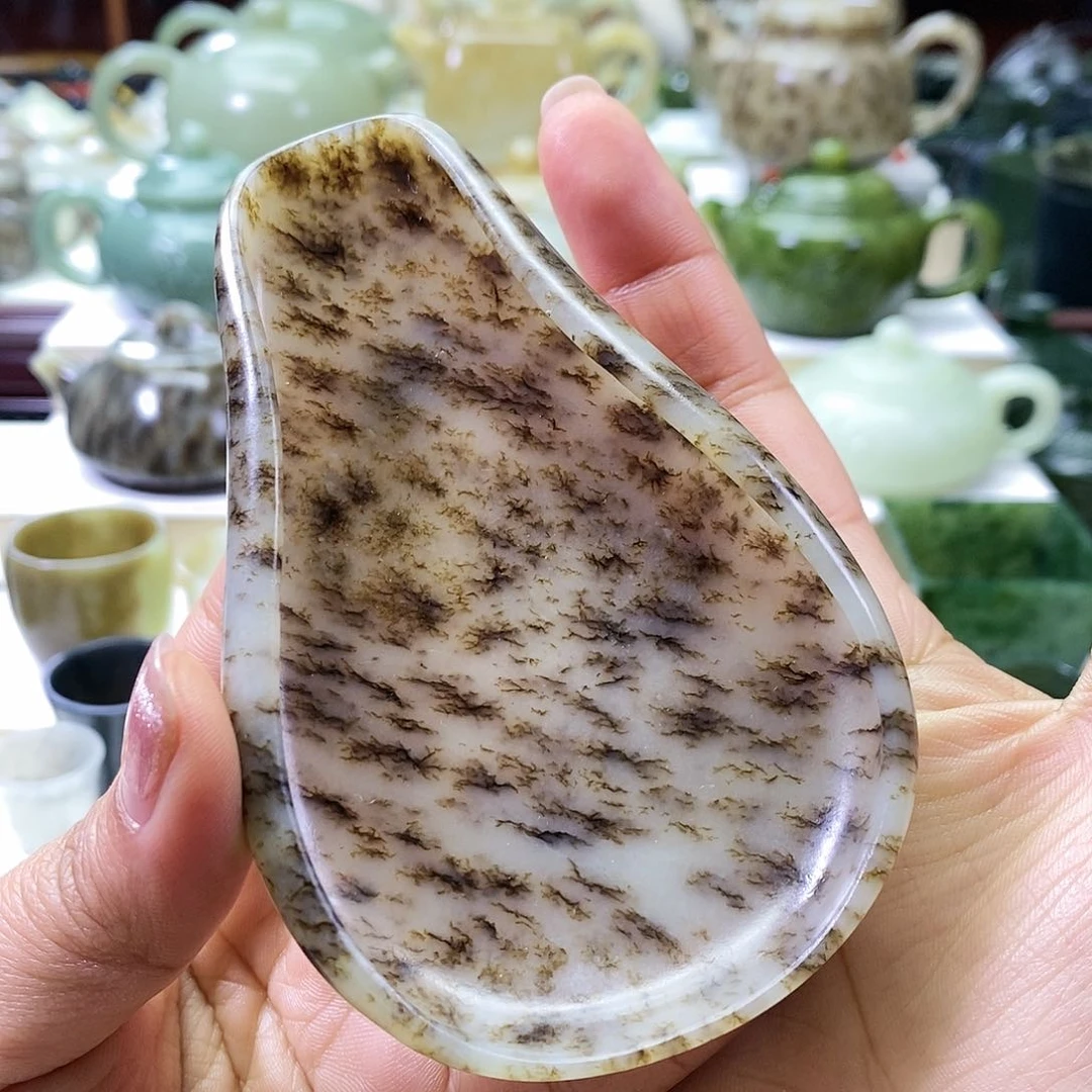 和田玉茶则未镶嵌