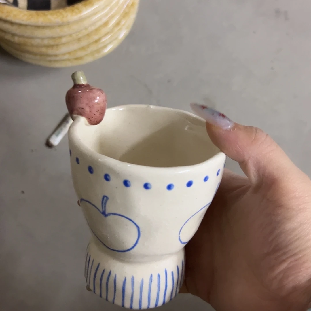 搪瓷微瑕苹果杯一个824