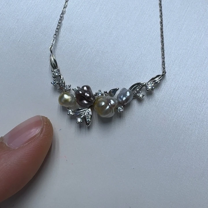 美***～海水珍珠颈饰银S925镶嵌